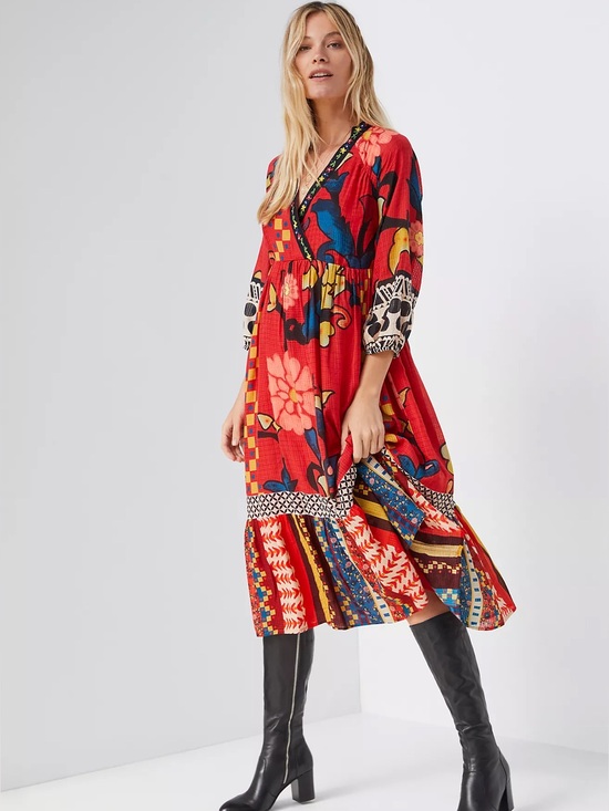 Anthropologie Dresses & Skirts - NWT Anthropologie Verb Cayenne Maxi Dress Floral Abstract Geometric Patchwork 8